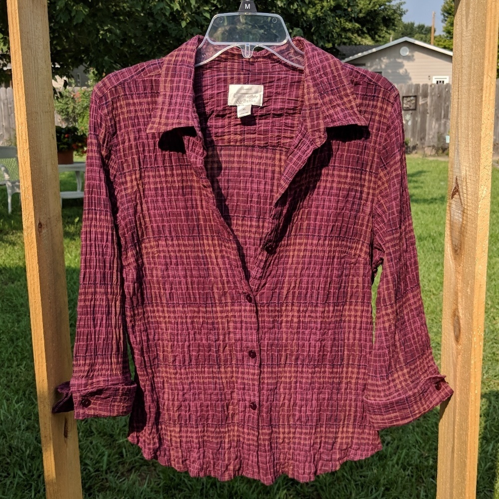 Christopher Banks Crinkle Button Down shirt